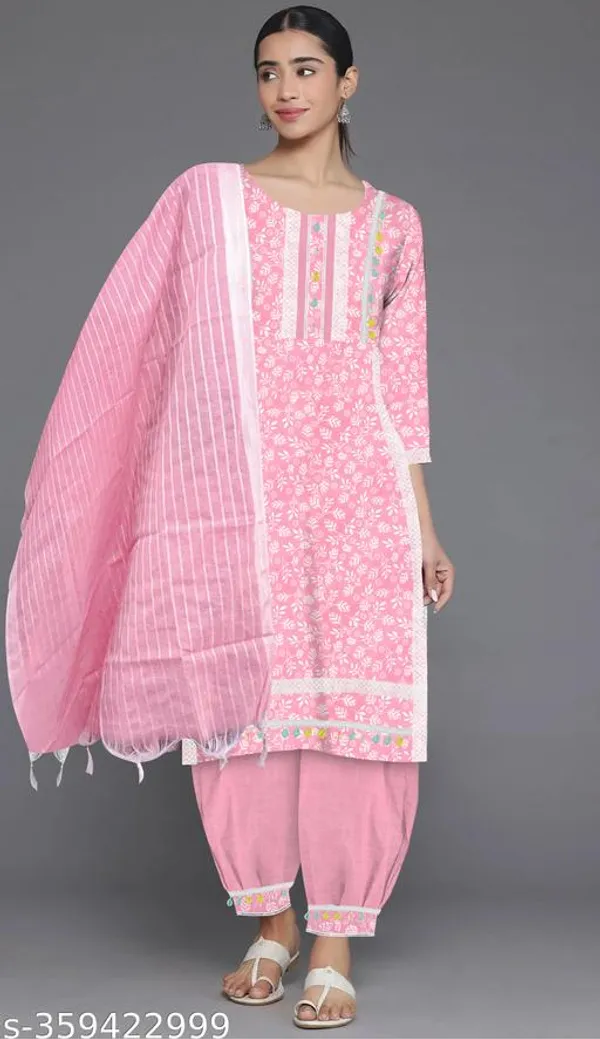 Pink_Cotton_Blend_A-Line_Embroidered_Kurta_Dupatta_Set_For_Women