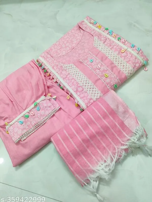 Pink_Cotton_Blend_A-Line_Embroidered_Kurta_Dupatta_Set_For_Women