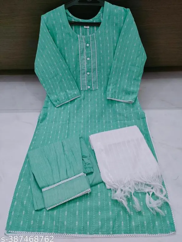 Green_Cotton_Afghani_Salwar_Kurta_Dupatta_Set_For_Women