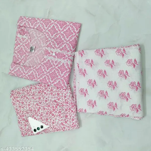 Pink_Cotton_Printed_Kurta_Trouser_Dupatta_Set_For_Women