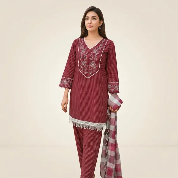 Maroon_Cotton_Blend_Straight_Fit_Embroidered_Kurta_Set_For_Women