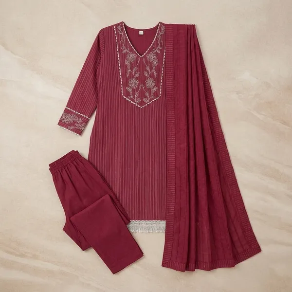 Red_Cotton_Blend_Straight_Fit_Embroidered_Kurta_Set_For_Women