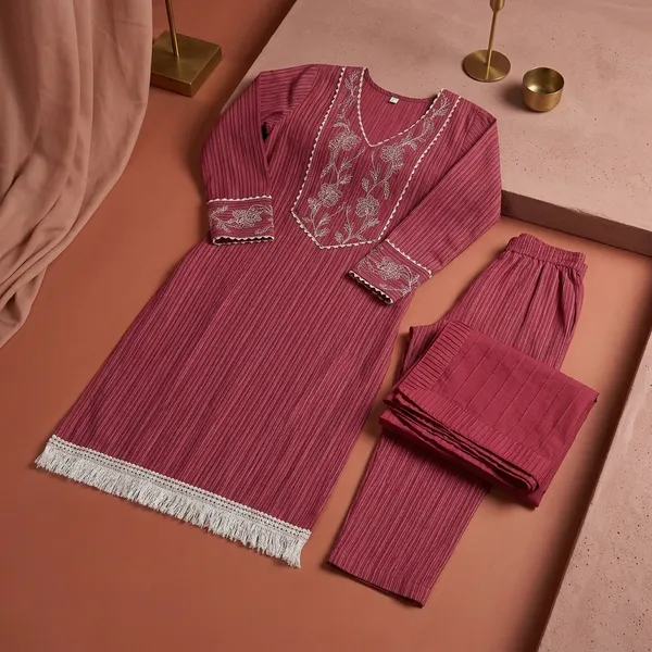 Red_Cotton_Blend_Straight_Fit_Embroidered_Kurta_Set_For_Women