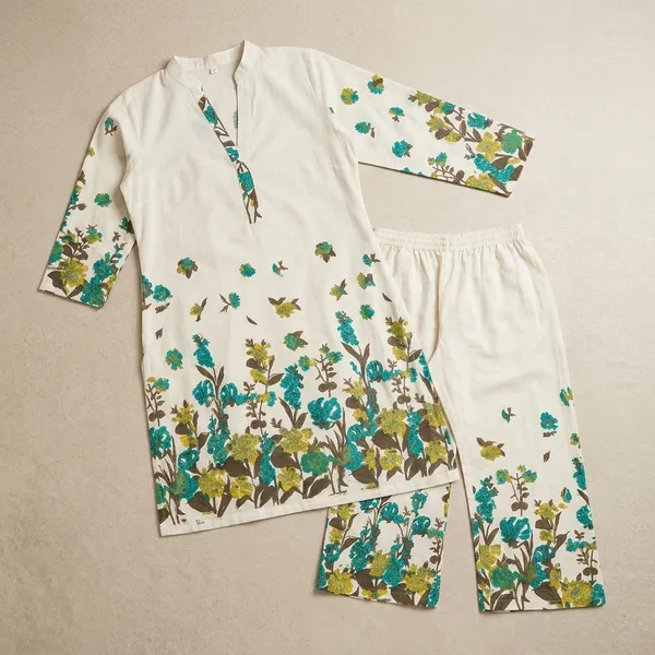 Green_Cotton_Floral_Printed_Kurta_Palazzo_Set_For_Women