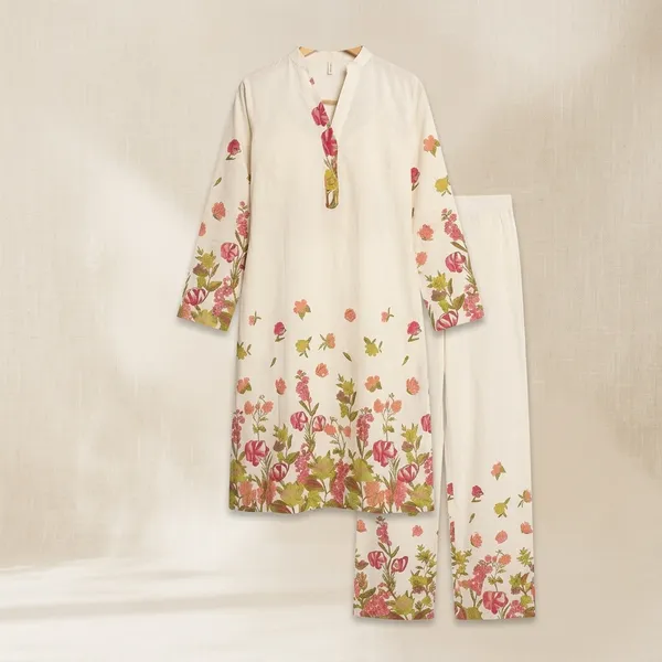 White_Cotton_Floral_Printed_Kurta_Palazzo_Set_For_Women