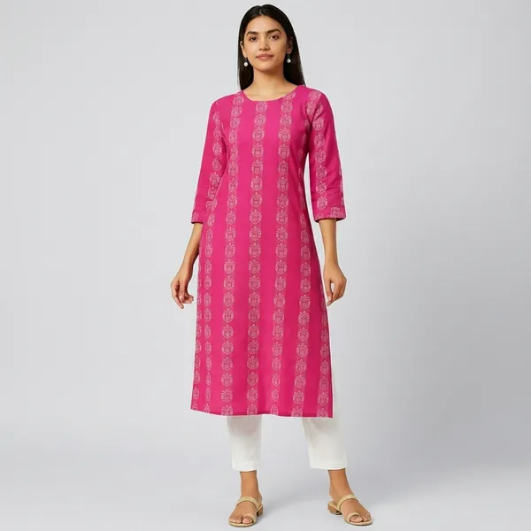 Pink_Cotton_Straight_Printed_Kurta_For_Women