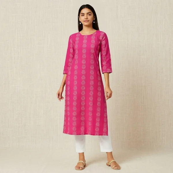 Pink_Cotton_Straight_Printed_Kurta_For_Women