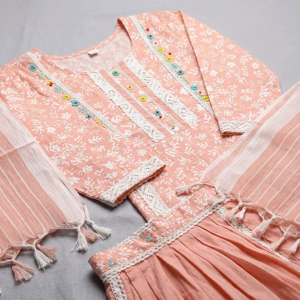 Peach_Cotton_Blend_Afghani_Salwar_Kurta_Set_For_Women