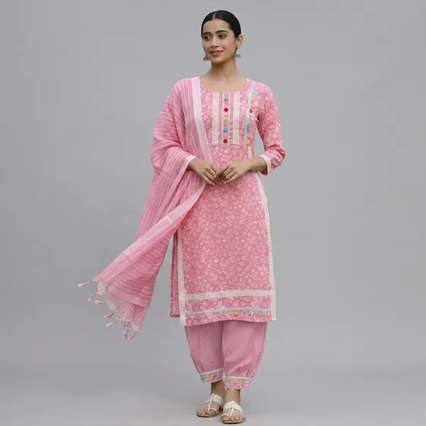 Pink_Cotton_Blend_Afghani_Salwar_Kurta_Set_For_Women