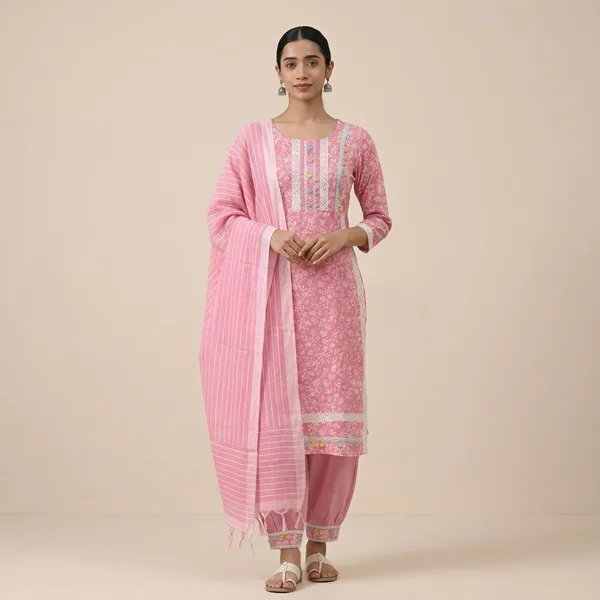 Pink_Cotton_Blend_Afghani_Salwar_Kurta_Set_For_Women