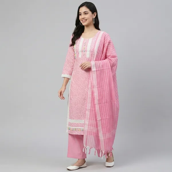 Pink_Cotton_Blend_A-Line_Embroidered_Kurta_Dupatta_Set_For_Women