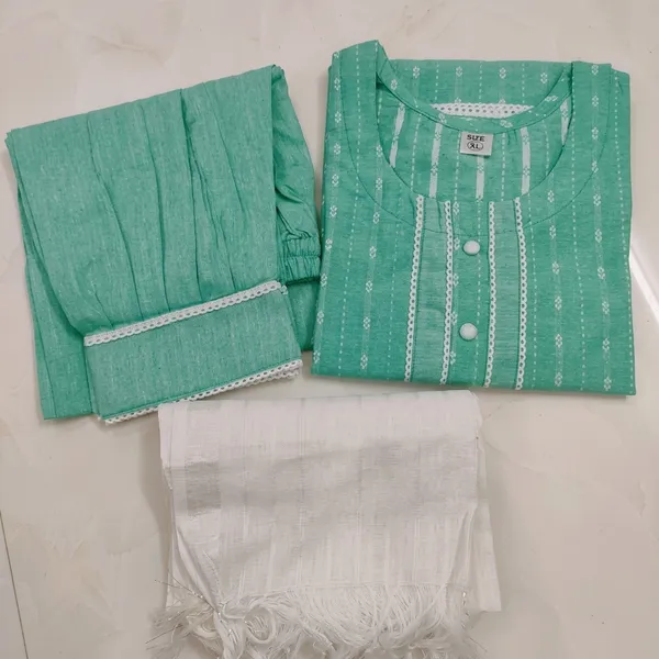 Green_Cotton_Afghani_Salwar_Kurta_Dupatta_Set_For_Women