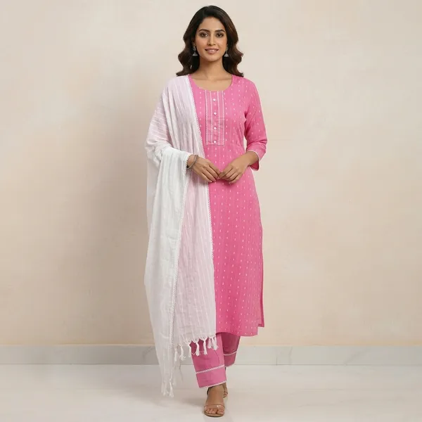 Pink_Cotton_Blend_Afghani_Salwar_Kurta_Dupatta_Set_For_Women