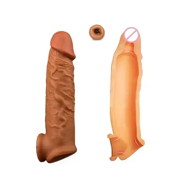Orange_Silicone_Realistic_Sleeve_With_Suction_Base_For_Men