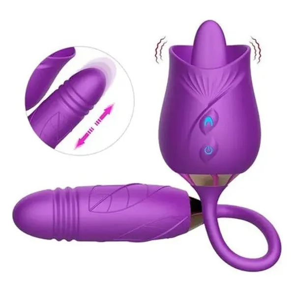 Pink_Silicone_Dual-Action_Rose_Massager_For_Women