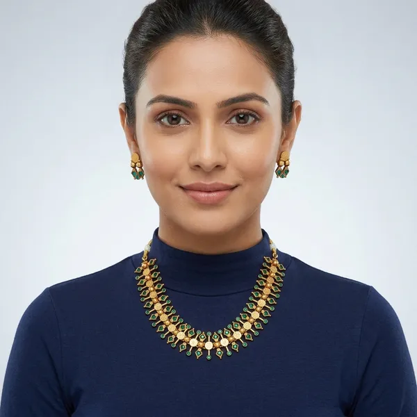 Green_Yellow_Brass_Traditional_Stone_Necklace_Set_For_Women