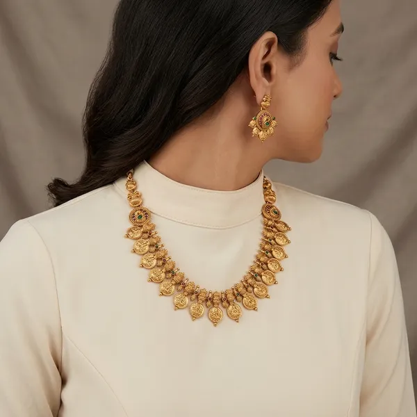 Golden_Brass_Lakshmi_Coin_Gemstone_Necklace_Set_For_Women