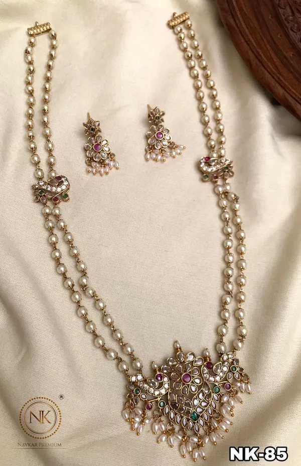 Multicolor_Brass_Pink_Polki_Kundan_Pearl_Necklace_Set_For_Women