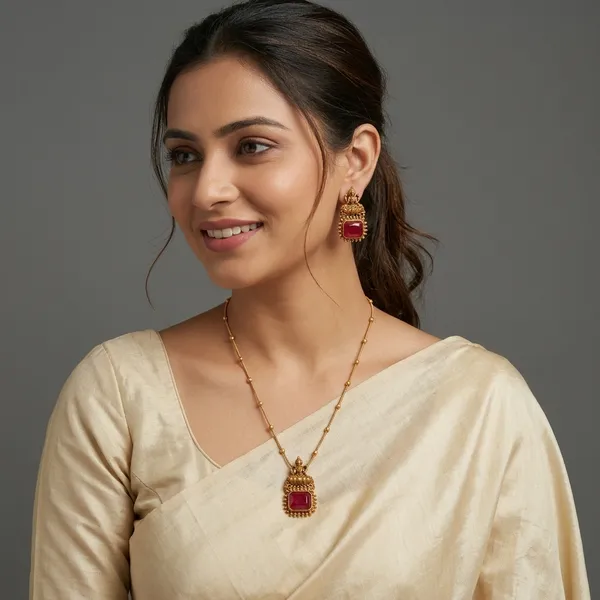 Golden_Red_Ruby_Stone_Pendant_Necklace_Set_For_Women