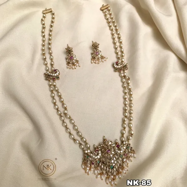 Multicolor_Brass_Pink_Polki_Kundan_Pearl_Necklace_Set_For_Women