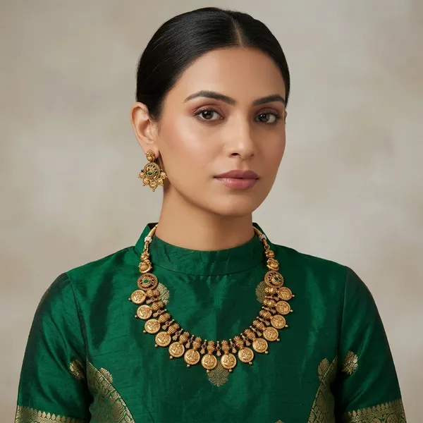 Golden_Brass_Green_Stone_Coin_Pendant_Necklace_Set_For_Women
