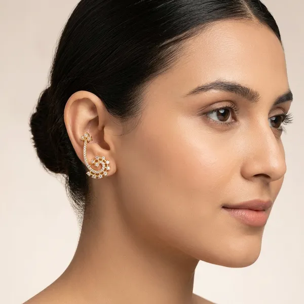 Golden_Brass_Peacock_Stone_Embellished_Ear_Cuffs_For_Women