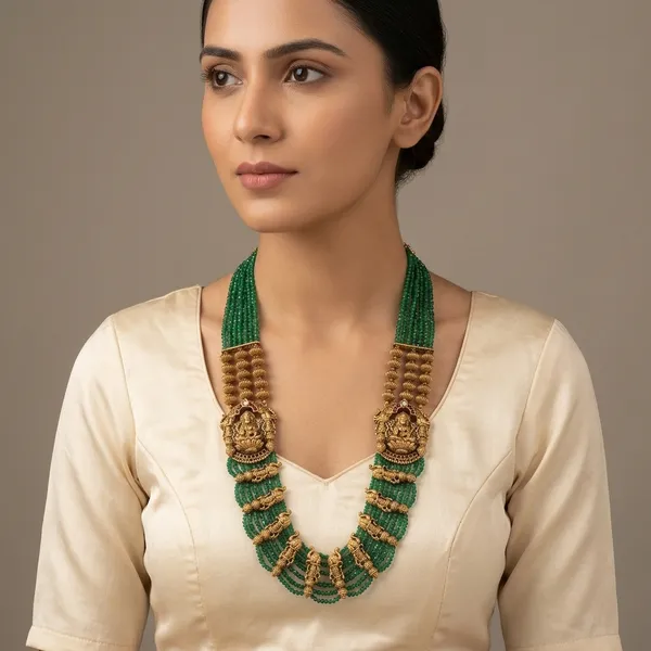 Green_Gold_Beaded_Traditional_Mala_Necklace_For_Women