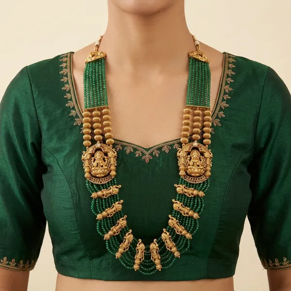 Green_Gold_Beaded_Traditional_Mala_Necklace_For_Women