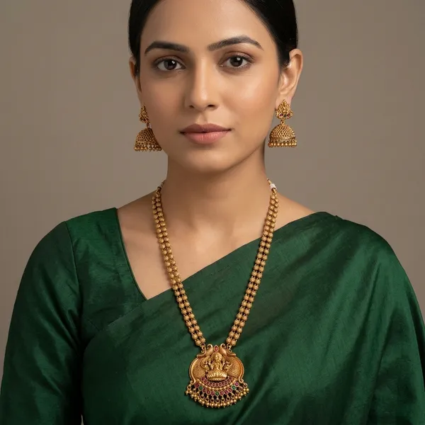 Antique_Gold_Lakshmi_Temple_Necklace_Set_For_Women