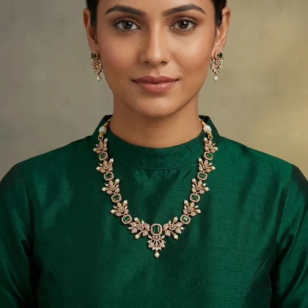 Golden_Green_Brass_Kundan_Stone_Floral_Necklace_Set_For_Women