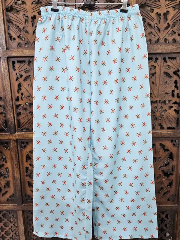 Blue_Turkish_Slub_Cotton_Straight_Geometric_Floral_Kurta_Pant_Co_Ord_Set_For_Women