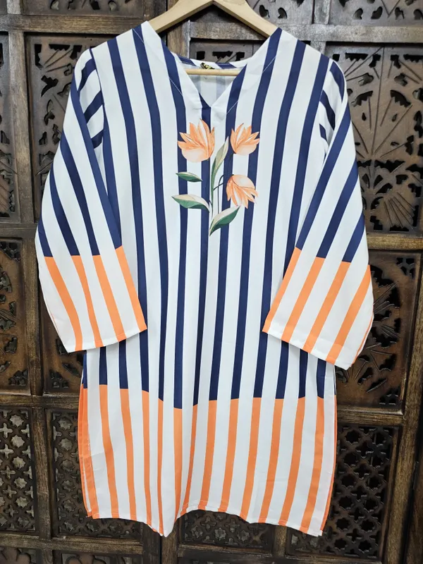 Multicolor_Rayon_Straight_Striped_Floral_Print_Kurta_Pant_Co_Ord_Set_For_Women
