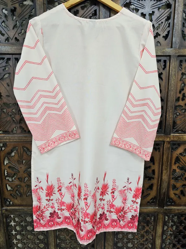 White_Pink_Rayon_Straight_Floral_Print_Kurta_Pant_Co_Ord_Set_For_Women
