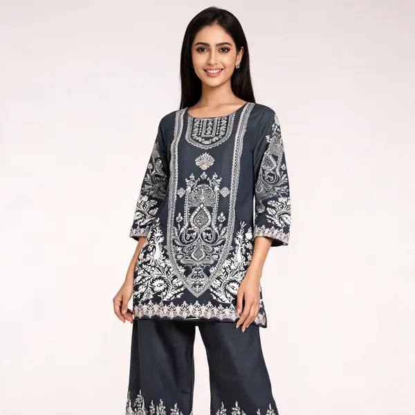 Charcoal_Grey_Rayon_Straight_Paisley_Print_Co_Ord_Set_For_Women