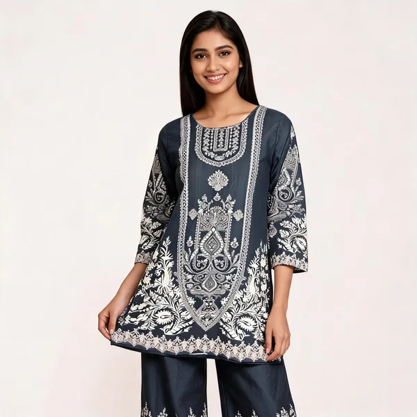 Charcoal_Grey_Rayon_Straight_Paisley_Print_Co_Ord_Set_For_Women
