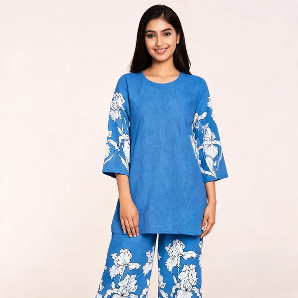 Blue_Rayon_Straight_Floral_Print_Co_Ord_Set_For_Women