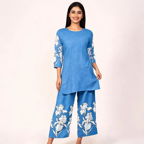 Blue_Rayon_Straight_Floral_Print_Co_Ord_Set_For_Women