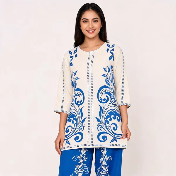 Blue_White_Rayon_Straight_Baroque_Print_Co_Ord_Set_For_Women