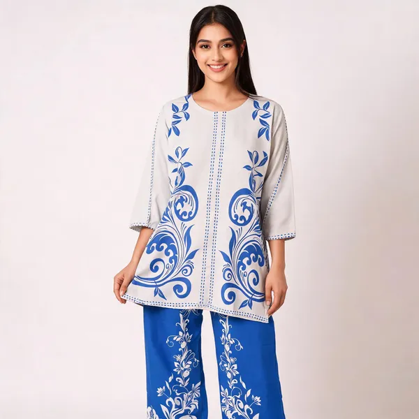Blue_White_Rayon_Straight_Baroque_Print_Co_Ord_Set_For_Women