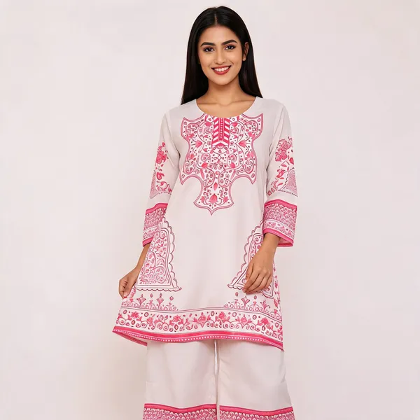 White_Pink_Crepe_Straight_Ethnic_Scrollwork_Co_Ord_Set_For_Women