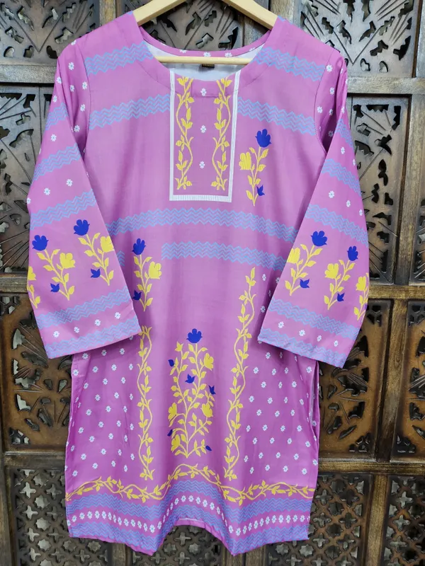Purple_Rayon_Straight_Floral_Bandhani_Print_Co_Ord_Set_For_Women
