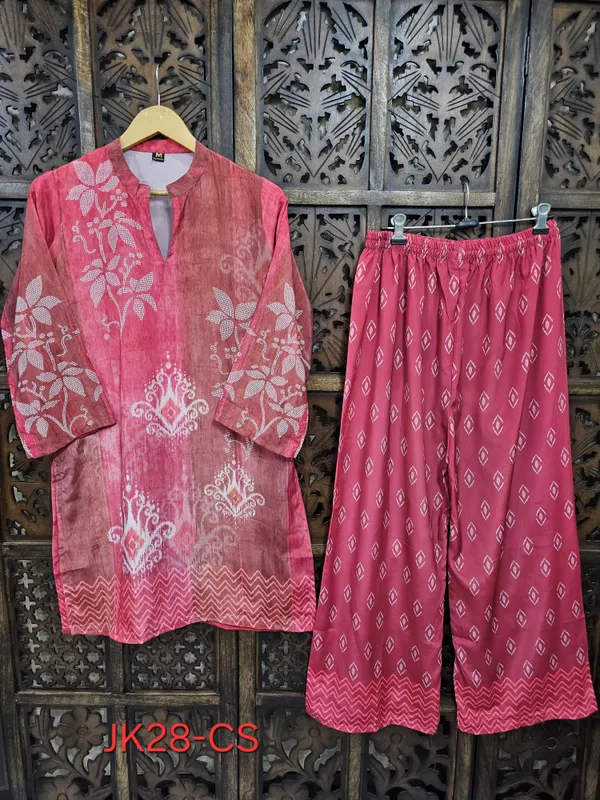 Pink_Crepe_Straight_Ikat_Print_Co_Ord_Set_For_Women