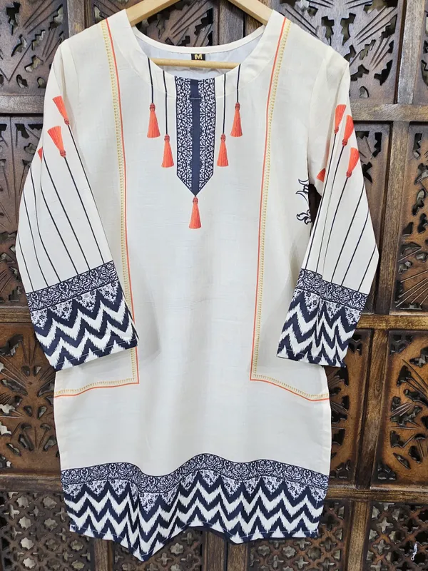 Black_White_Slub_Cotton_Straight_Geometric_Print_Co_Ord_Set_For_Women