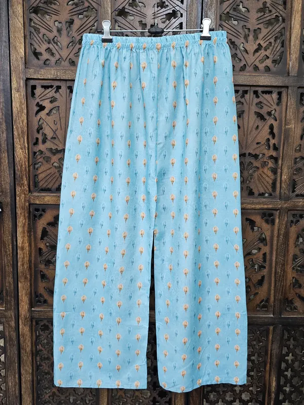 Blue_Muslin_Straight_Floral_Print_Kurta_Pant_Co_Ord_Set_For_Women