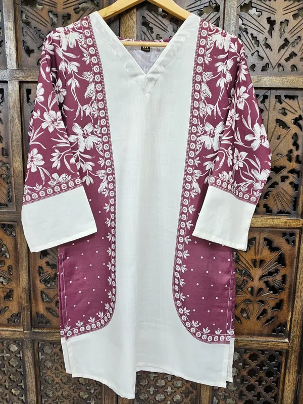Maroon_White_Slub_Cotton_Straight_Floral_Print_Co_Ord_Set_For_Women