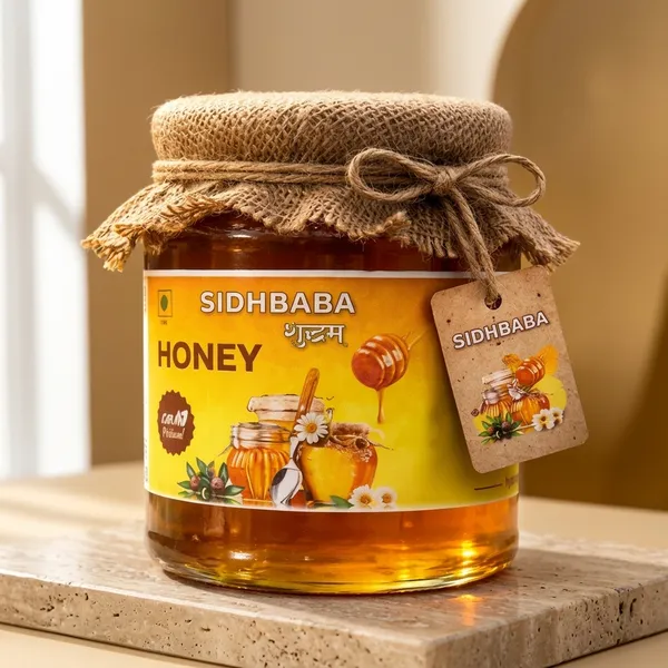 Sidhbaba_Pure_Natural_Honey_500G_Glass_Jar