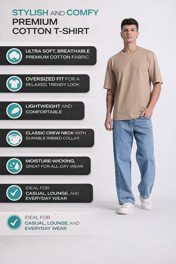 Dune_Beige_Cotton_T-Shirt_For_Men
