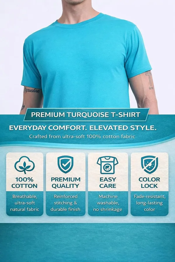 Aqua_Blue_Cotton_T-Shirt_For_Men