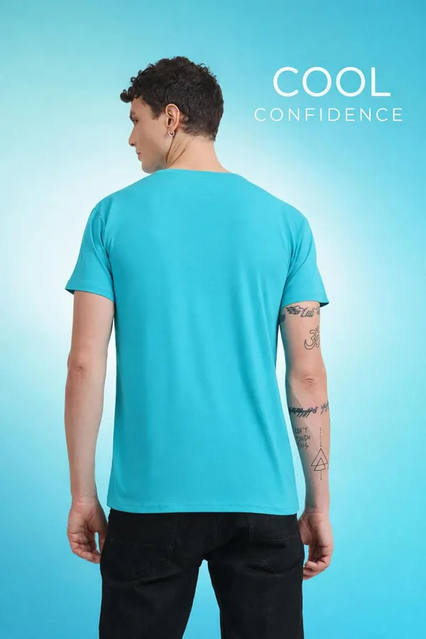 Aqua_Blue_Cotton_T-Shirt_For_Men