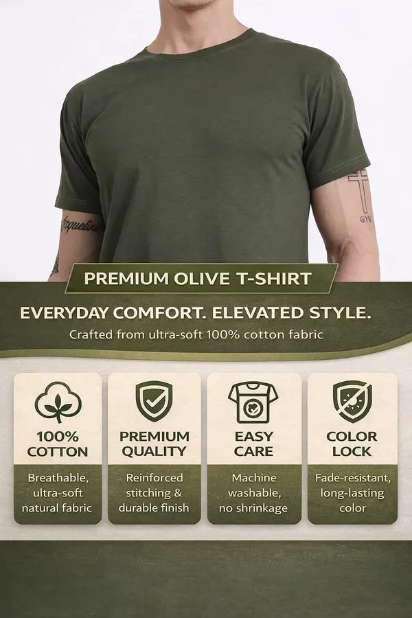 Olive_Green_Cotton_T-Shirt_For_Men